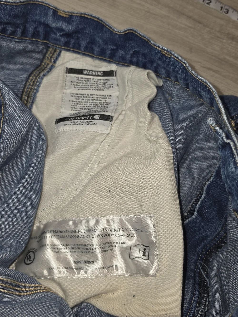 Carhartt FR Denim Carpenter Work Pants Men's Original Fit Jeans Size 42x34